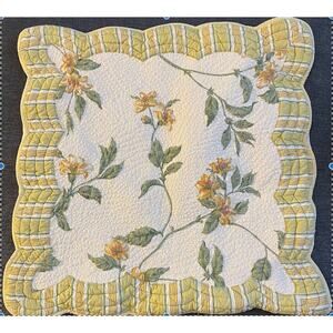 Cottagecore Large Pillow Cover Floral Yellow Embroidered Decor Linensource brand